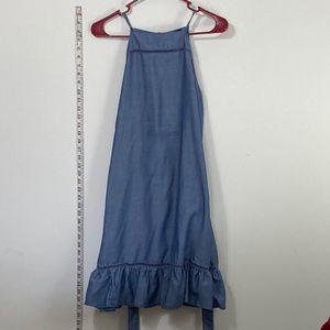Ann Taylor Petite Chambray Halter Tie-Waist Flare Dress